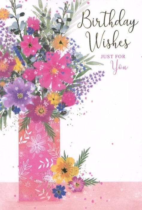 Vase Of Flowers Birthday Card