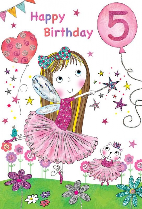 Fairy Ballerina 5th Birthday Card