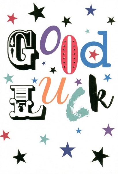 Gold Stars Good Luck Card