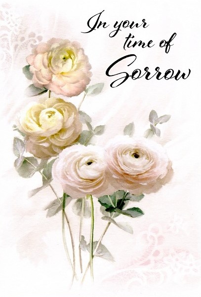 White Roses Sympathy Card