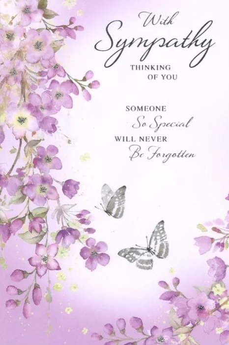 Flowers & Butterflies Sympathy Card