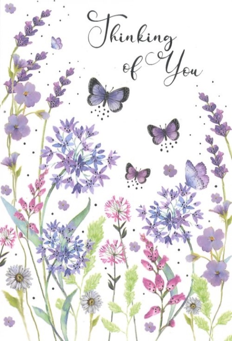 Butterflies & Flowers Thinking Of You Card