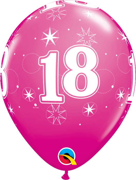 Wild Berry Sparkle Age 18 Balloons Pack of 6