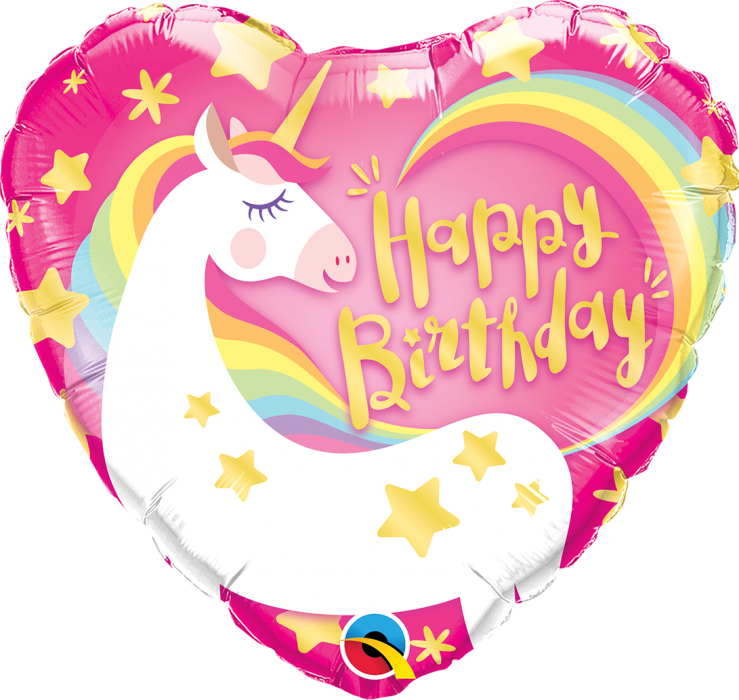 Magical Unicorn 18'' Heart Foil Birthday Balloon