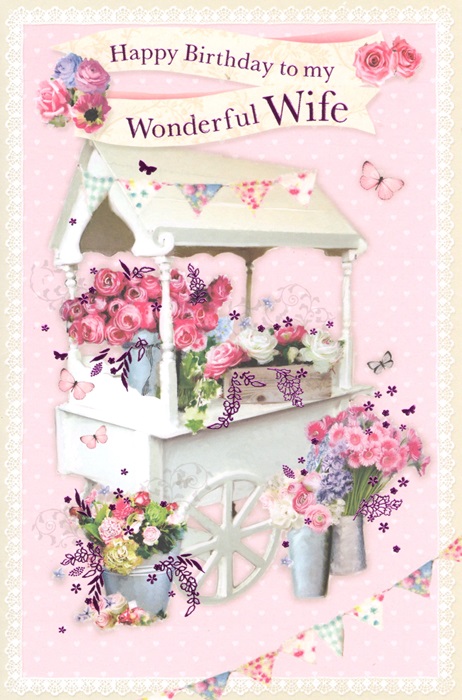 Flower Stall Wife Birthday Card