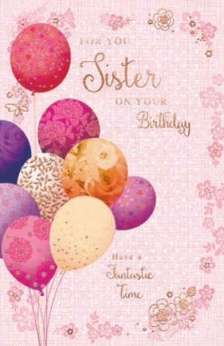 Balloons Sister Birthday Card