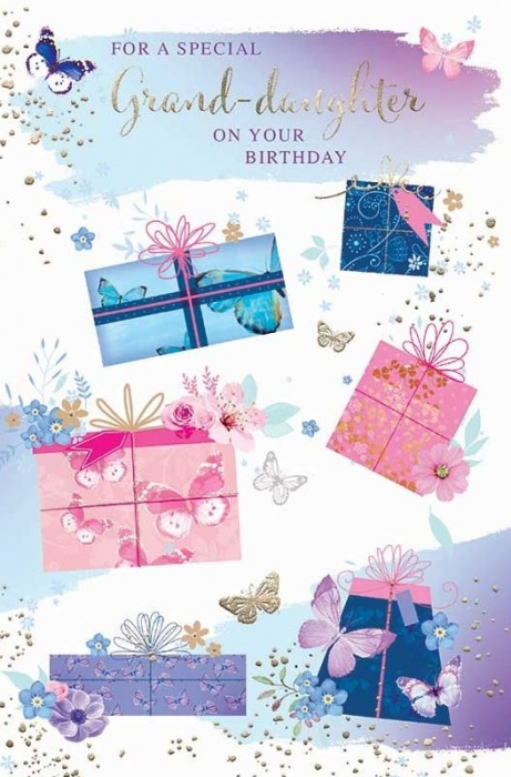 Pretty Presents Grand-Daughter Birthday Card