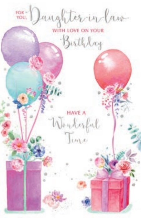 Floral Balloon Gifts Daughter-In-Law Birthday Card