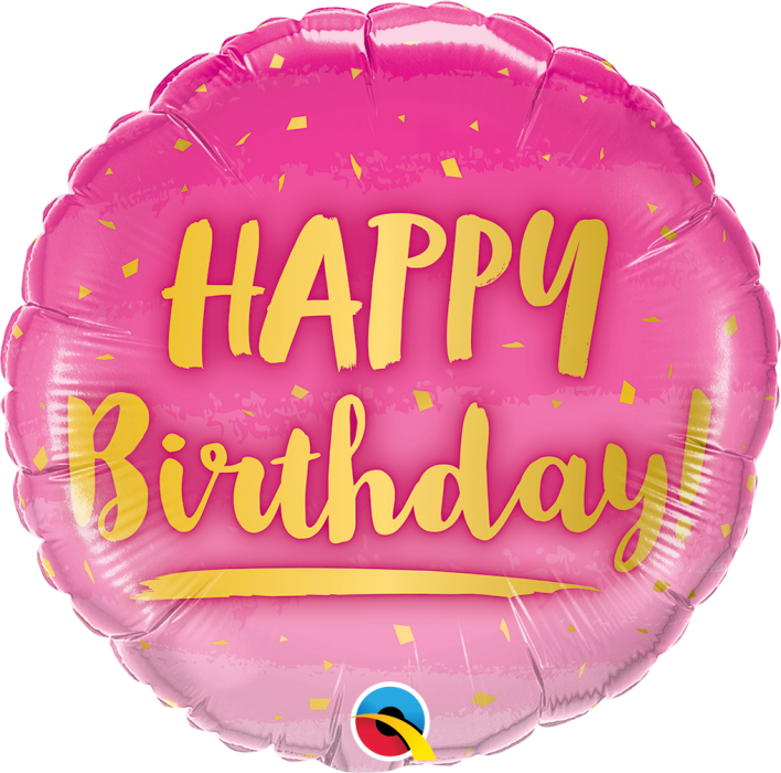 Gold & Pink 18'' Foil Birthday Balloon