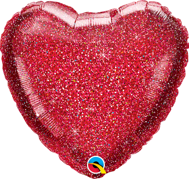 Glittergraphic Red 18'' Heart Foil Balloon