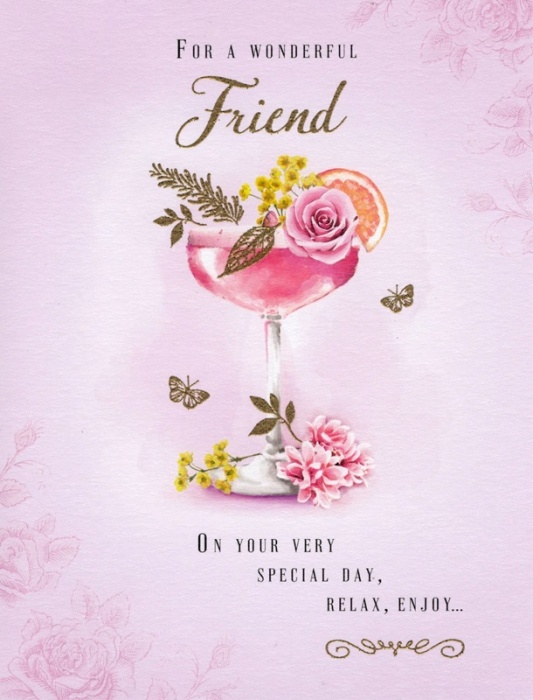 Cocktail Friend Birthday Card