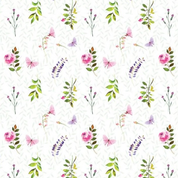 Floral Butterflies Gift Wrap Sheet