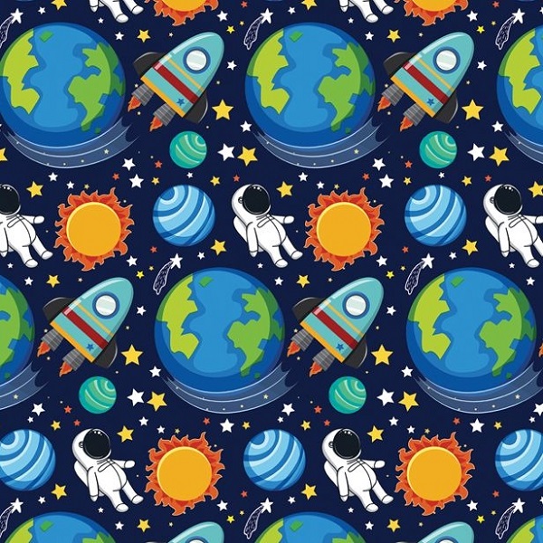 Space Race Gift Wrap Sheet