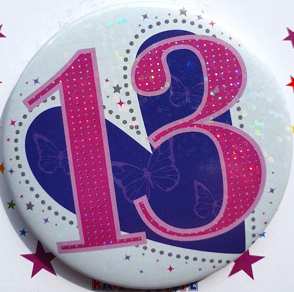 Heart Age 13 Birthday Badge