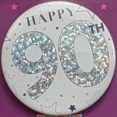 Blue Star Age 90 Birthday Badge