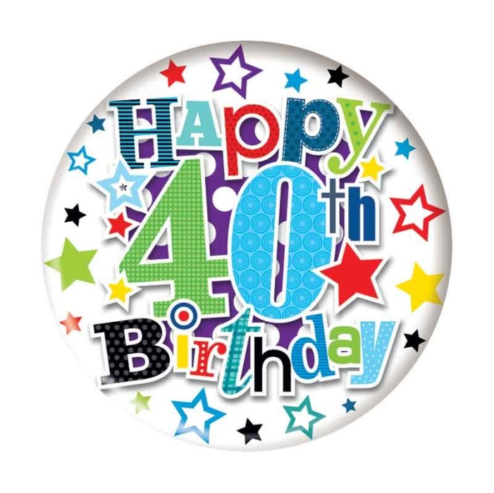 Stars 40th Birthday Badge