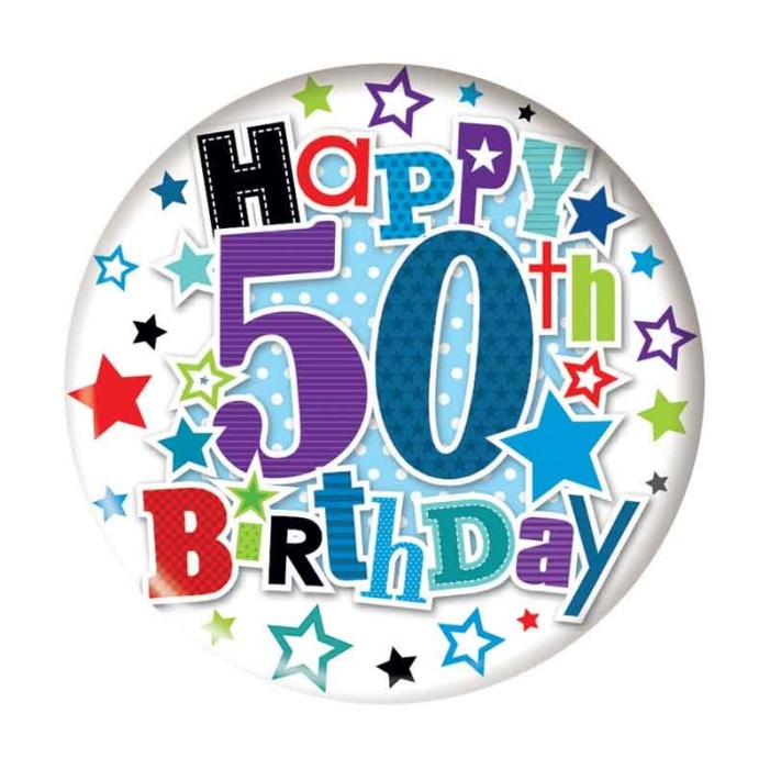 Stars 50th Birthday Badge