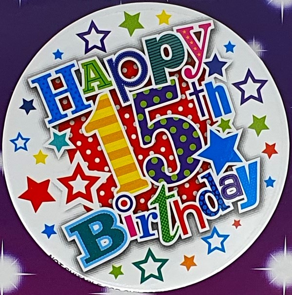 Stars 15th Birthday Badge