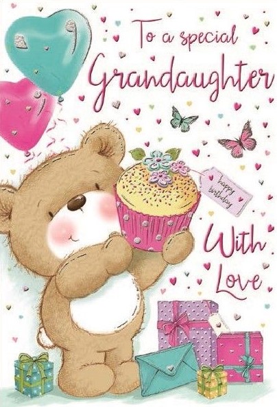 Birthday Cupcake Grand-Daughter Birthday Card