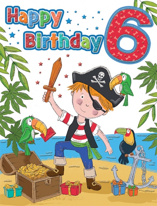 Pirate 6th Birthday Card