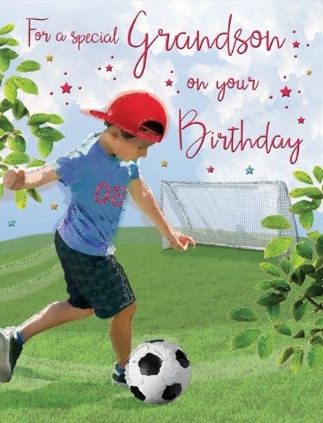 Football Grandson Birthday Card