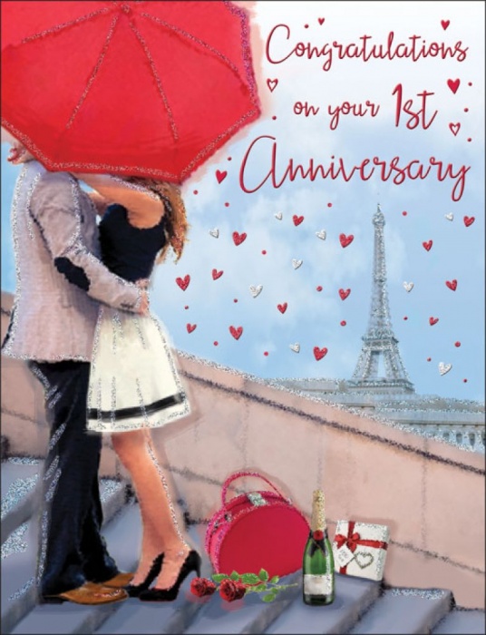 Paris First Anniversary Card