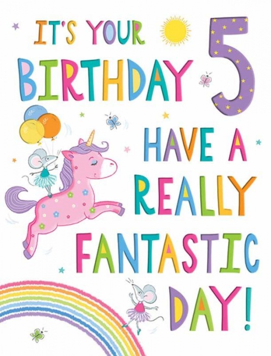 A Really Fantastic Day 5th Birthday Card