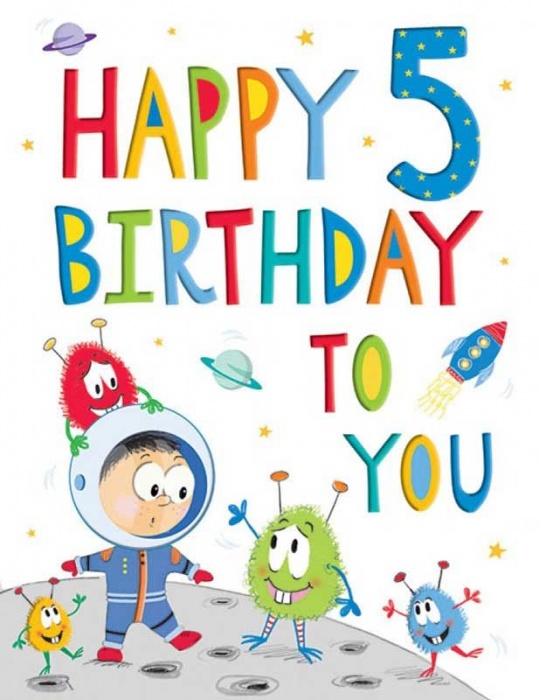 Happy Birthday To You 5th Birthday Card