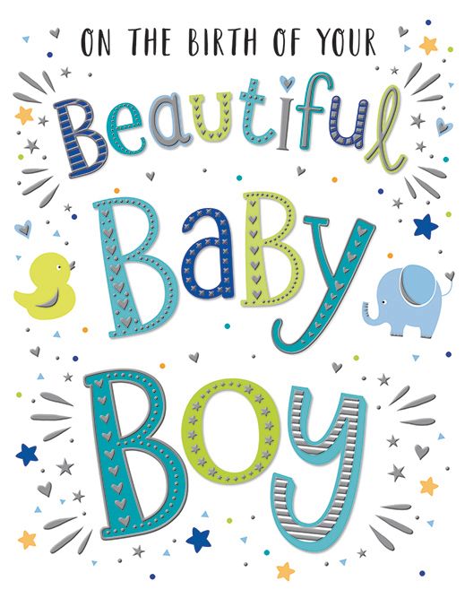 Beautiful Baby Boy New Baby Card