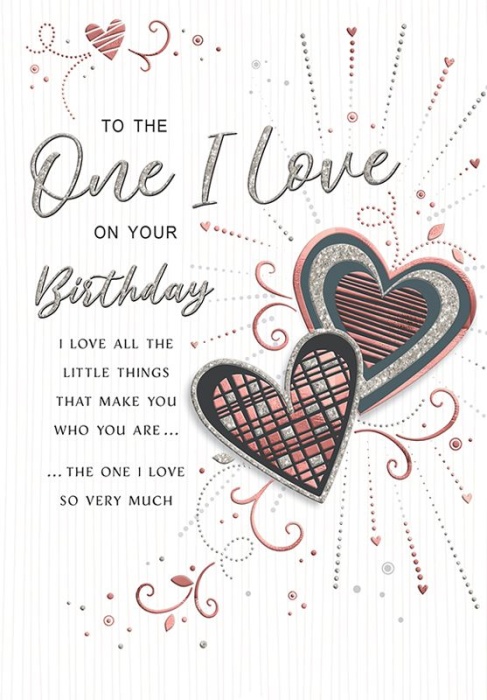 Hearts One I Love Birthday Card