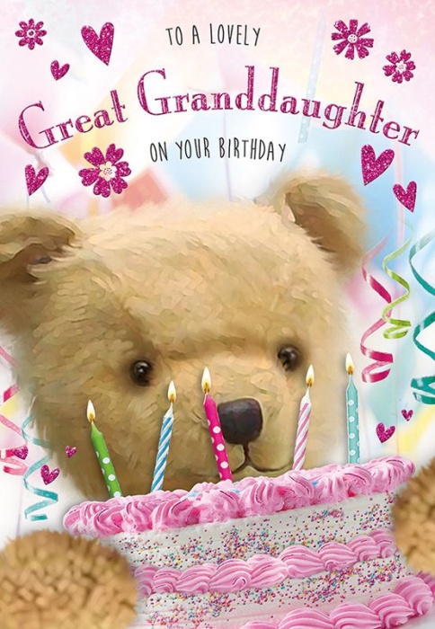 Birthday Cake Great-Grand-Daughter Birthday Card