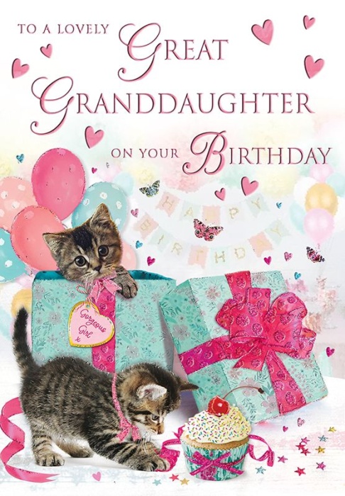 Kittens Great-Grand-Daughter Birthday Card