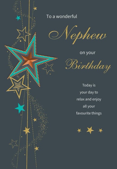 Stars Nephew Birthday Card