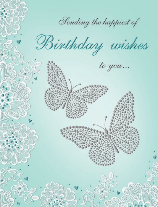 Shimmery Butterflies Birthday Card