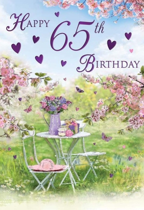 Butterfly Garden 65th Birthday Card