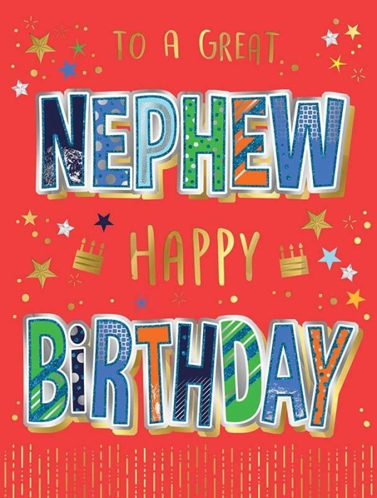 Stars Nephew Birthday Card