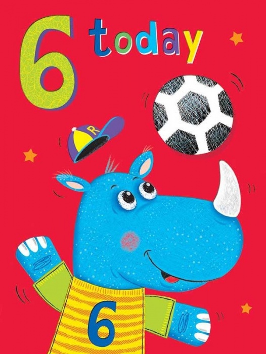 Rhino 6th Birthday Card