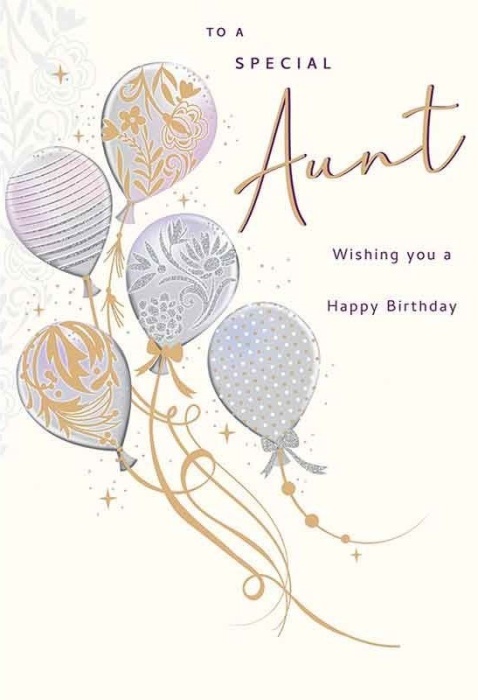 Balloons Aunt Birthday Card