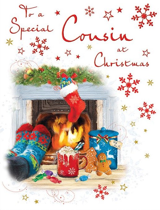 Fireside Cousin Christmas Card