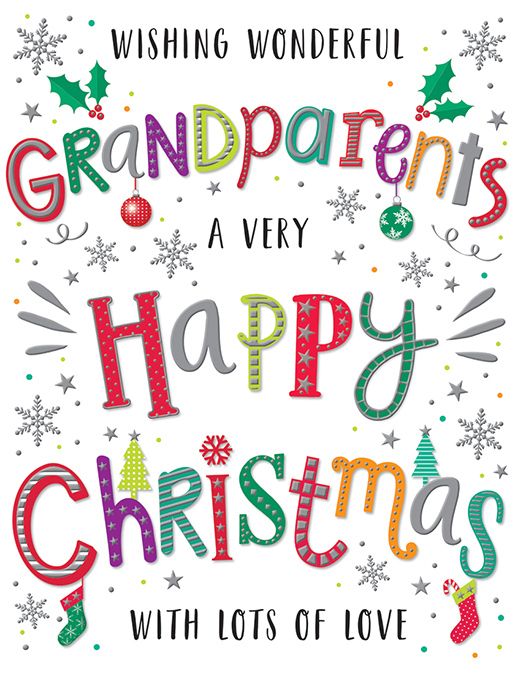 A Very Happy Christmas Grandparents Christmas Card