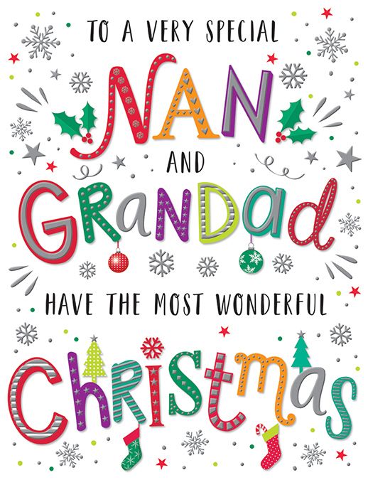 Wonderful Christmas Nan & Grandad Christmas Card