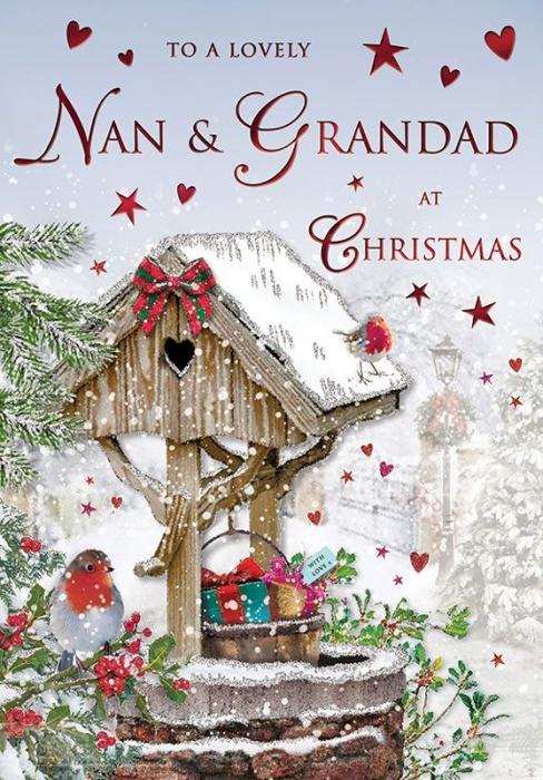 Wintry Wishing Well Nan & Grandad Christmas Card