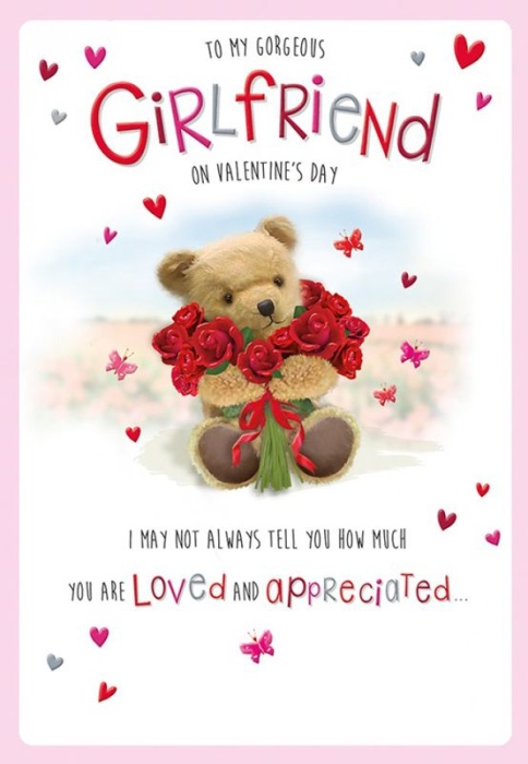 Red Roses Girlfriend Valentine's Day Card