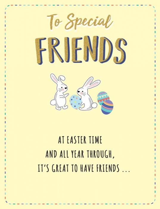 Eggs & Bunnies Friends Easter Card