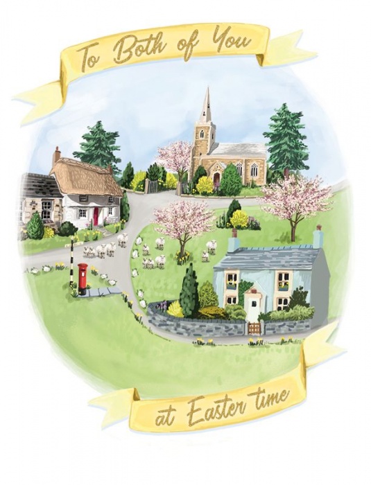 Village Both Of You Easter Card