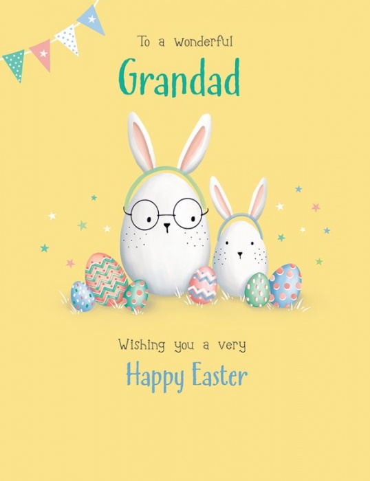 Egg Bunnies Grandad Easter Card