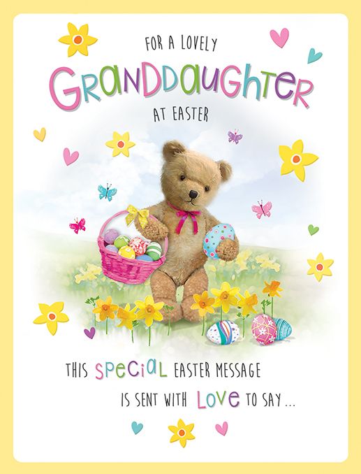 Eggs & Flowers Grand-Daughter Easter Card