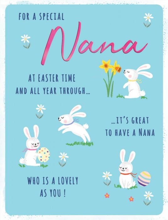 Bunnies Nana Easter Card