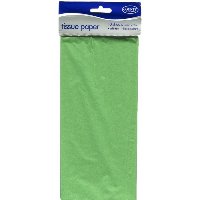 Light Green Tissue Paper Pack of 10 Sheets