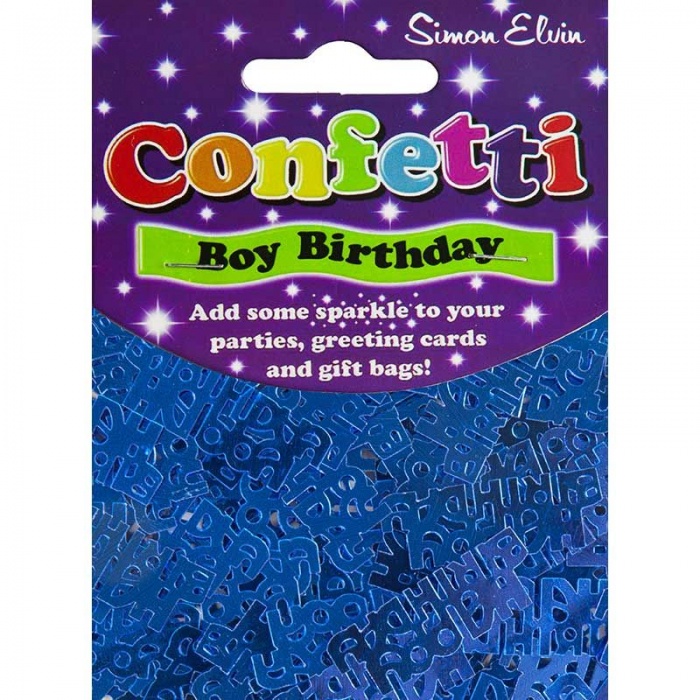 Blue Happy Birthday Confetti